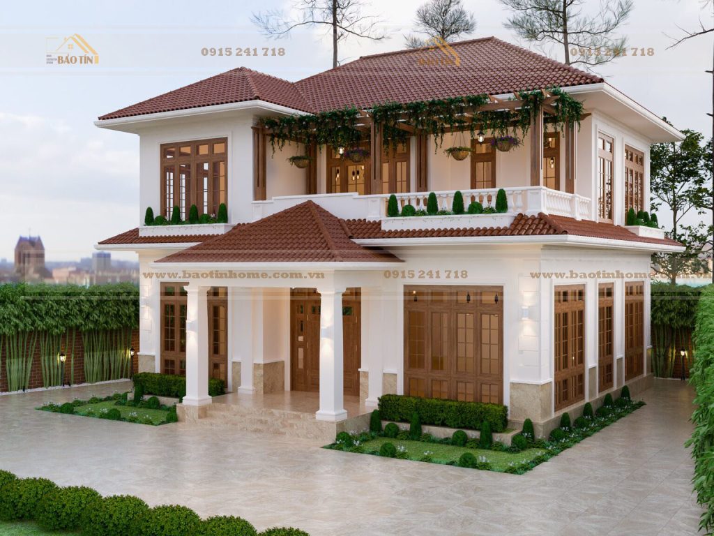 Mẫu nhà 2 tầng đẹp - Mái Thái