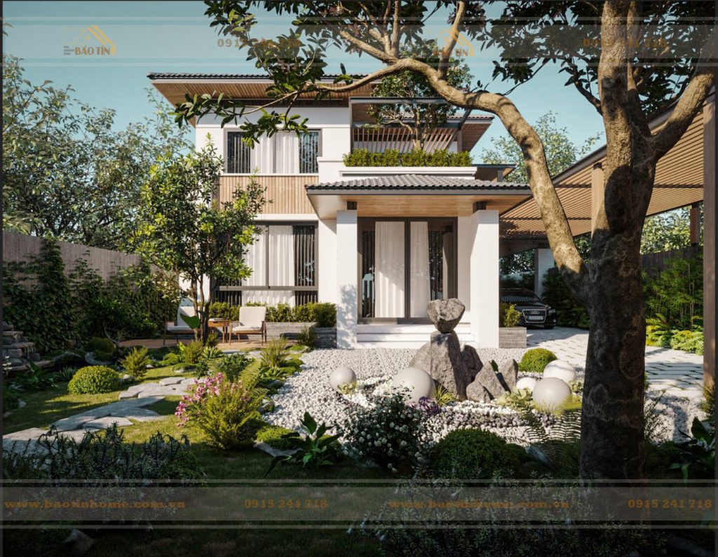 Mẫu nhà 2 tầng đẹp - Nhà sân vườn