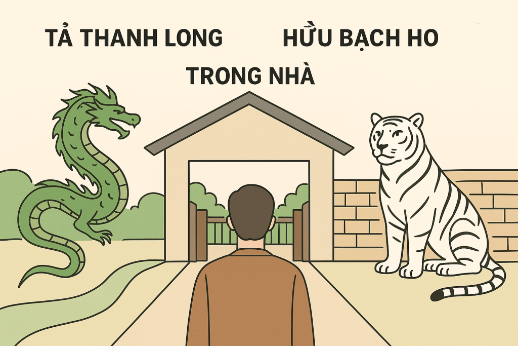 bên trái bên phải của ngôi nhà